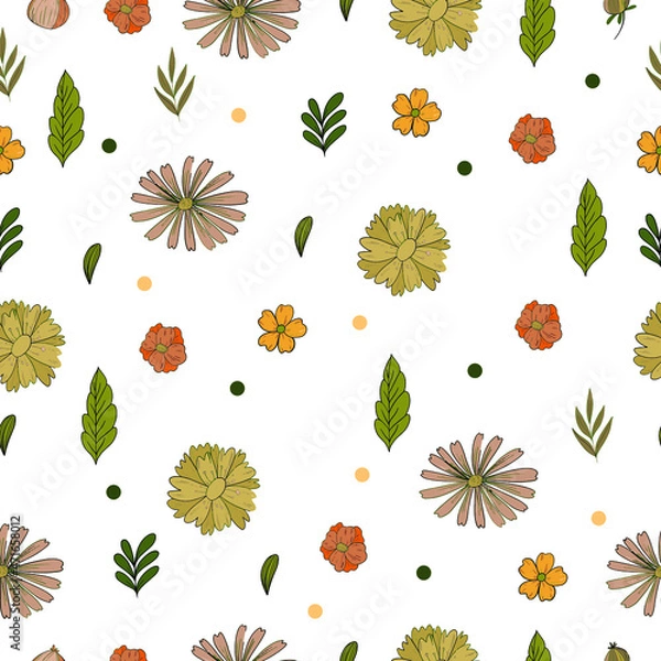 Fototapeta Flower vector illustration seamless pattern 