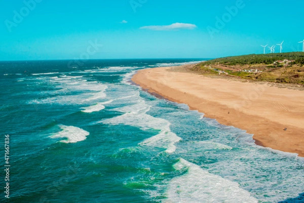 Fototapeta Rough Atlantic Ocean Waves Breaking