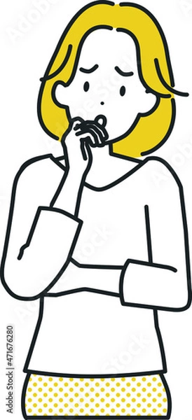 Fototapeta 迷う女性イラスト