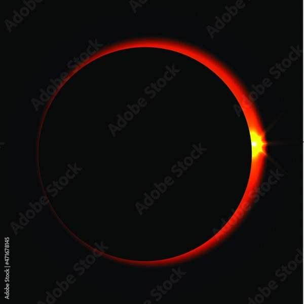 Obraz solar eclipse in the dark with a glow on the right