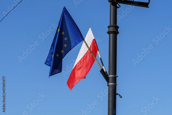 Obraz Polen vs Europe Flag