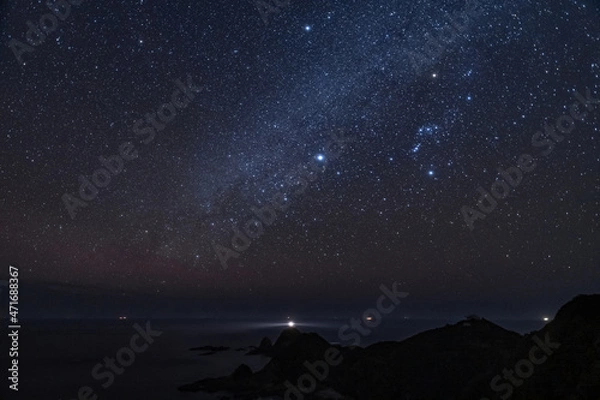 Fototapeta 鹿児島県佐多岬と冬の星空