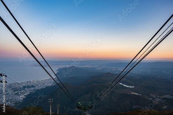 Obraz 鶴見岳山頂からの眺望 - ロープウェイ - 夕景
