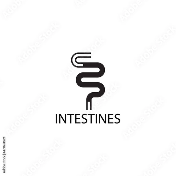 Fototapeta intestine logo template vector illustrator