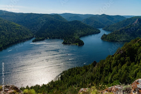 Fototapeta Biryusinsky Bay from a high mountain