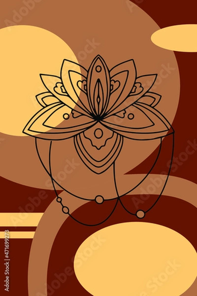 Obraz Boho style abstract posters with  vector illustrations Perfect for greeting card poster banner