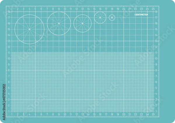 Fototapeta Vector Paper template Design, Format A4 Metric 297x210mm. Grid template for sketch and technical drawing.