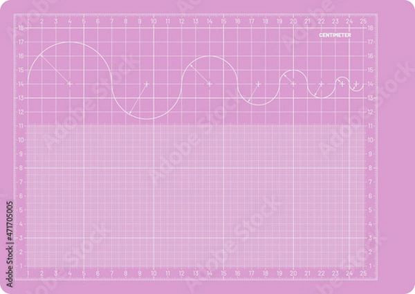 Fototapeta Vector Paper template Design, Format A4 Metric 297x210mm. Grid template for sketch and technical drawing.