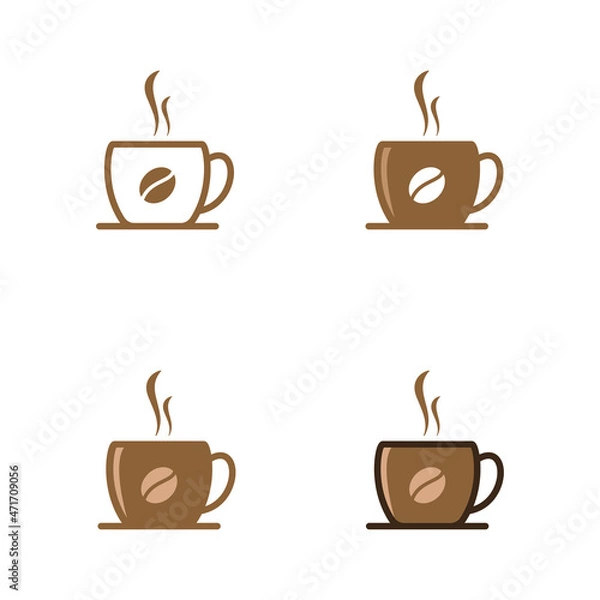 Obraz Set of coffee cup icon sign vector