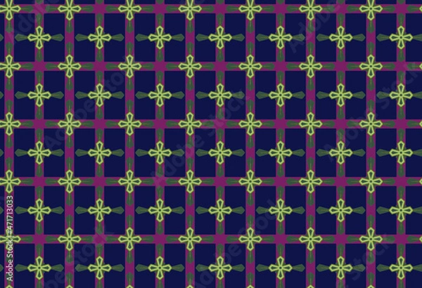 Fototapeta Classic pattern for fabric or wallpaper with open lines and angular pattern