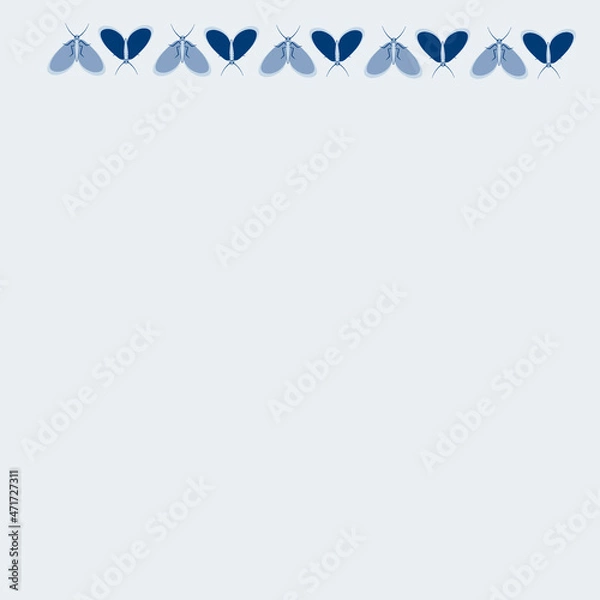 Fototapeta Frames on a square background - stylized moths - graphics. Design elements