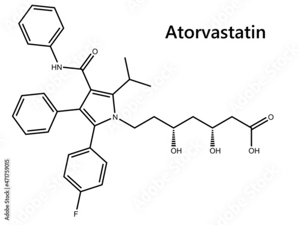 Fototapeta Atorvastatin, sold under the brand name Lipitor among others, is a statin medication used to prevent cardiovascular disease in those at high risk and to treat abnormal lipid levels.