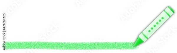 Fototapeta 文字を強調する緑色のクレヨンの飾り線