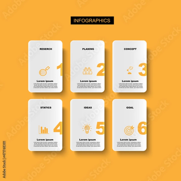 Fototapeta Infographic  illustration Thin Line Connection on orange theme chart origami paper color info-graphic template for diagram presentation chart and business concept with element options
