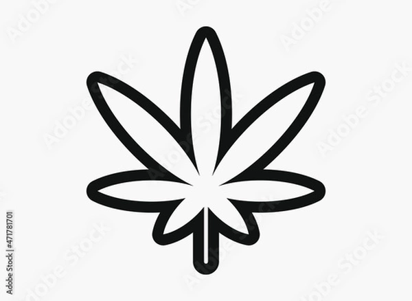 Fototapeta Marijuana leaf vector icon isolated on white background