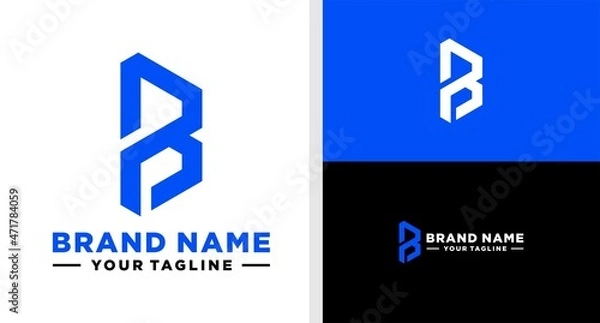 Obraz LETTER B LOGO MONOGRAM LINE GEOMETRIC EDITABLE