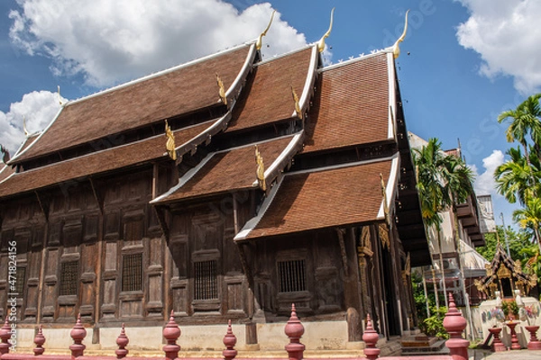 Obraz Within Wat Pan-Tao is a Buddhist temple in Chiang Mai province northern of Thailand.