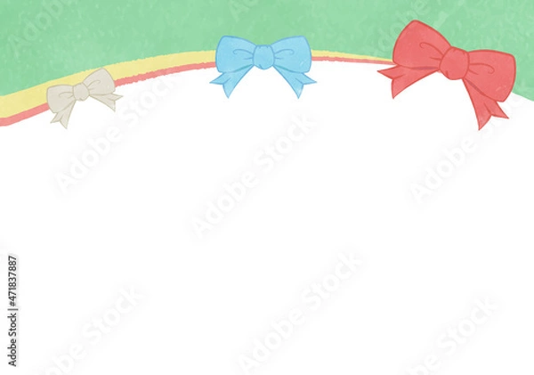 Obraz Background illustration with cute ribbon
