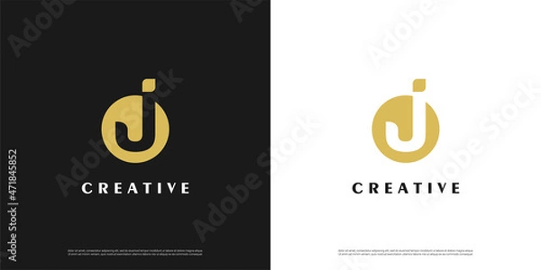 Obraz Letter J logo icon negative space design template elements	