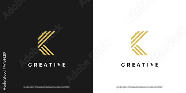 Obraz Letter K logo icon line design template elements	