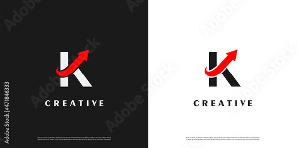 Obraz Letter K logo icon arrow design template elements	