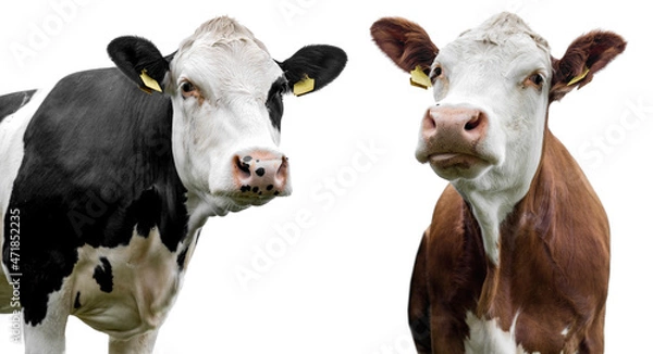 Obraz  two cows on a white background isolated!