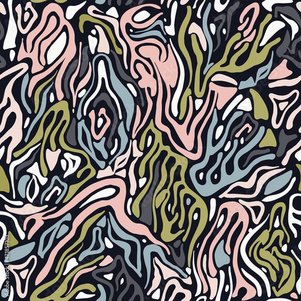 Obraz Original seamless pattern of colored flowing abstract shapes