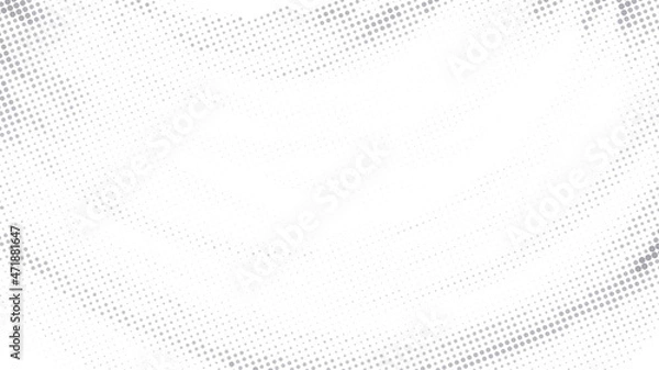 Fototapeta Simple dotted white background with grey dots. Halftone pattern
