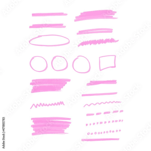 Obraz Set of colorful highlight elements. Vector illustration