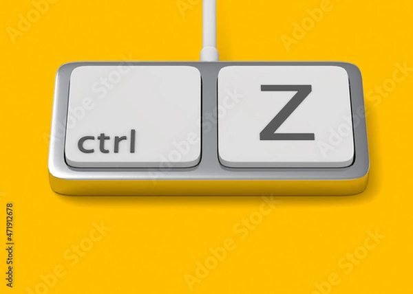 Fototapeta Ctrl Z - Minimal Keyboard concept - 3D
