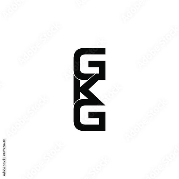 Fototapeta gkg initial letter monogram logo design