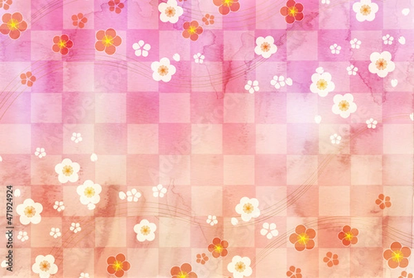 Fototapeta 梅　春　和柄　背景