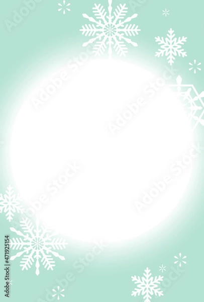 Fototapeta 雪柄のカード、寒中見舞い、喪中