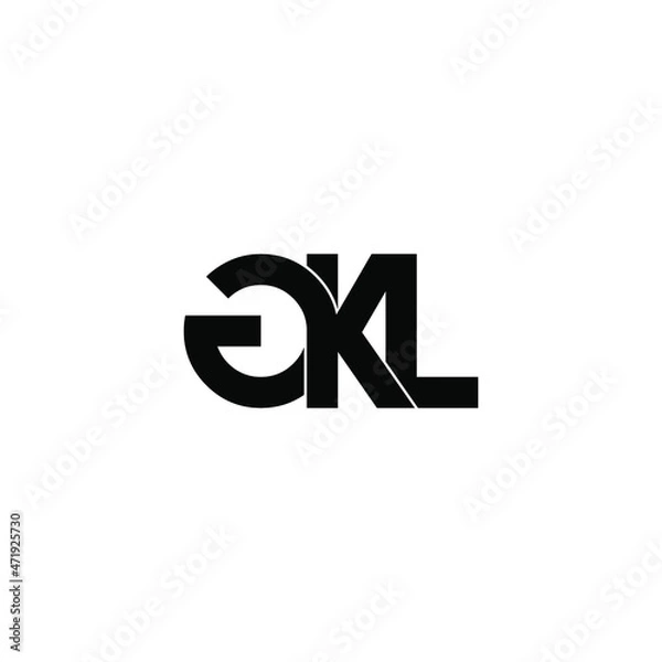 Fototapeta gkl initial letter monogram logo design