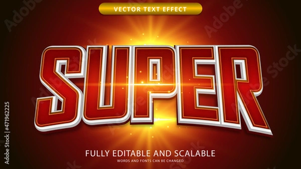 Fototapeta super text effect editable eps file