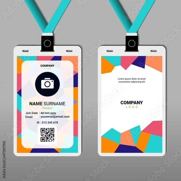 Fototapeta Abstract ID Card Design for Business or Company