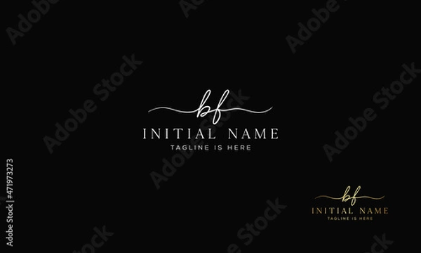 Fototapeta BF FB Signature initial logo template vector