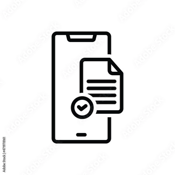 Fototapeta Black line icon for validation