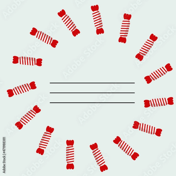 Obraz Vector frame from sweets on a white background.