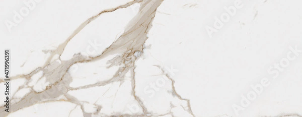 Fototapeta White marble texture banner background top view. Tiles natural stone floor with high resolution. Luxury abstract patterns. Marbling design for banner, wallpaper, packaging design template.