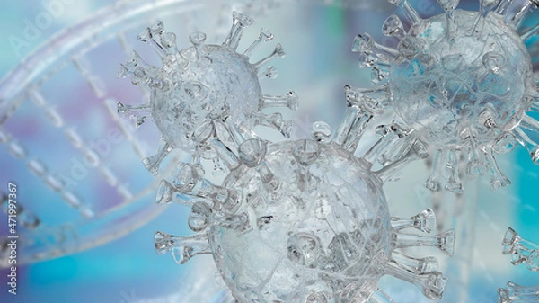 Fototapeta The clear virus  for medical or sci concept 3d rendering.