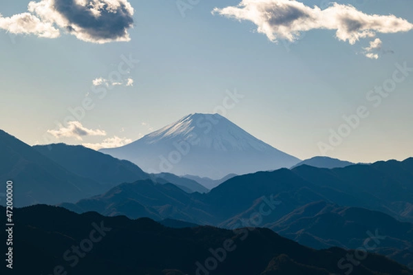 Fototapeta 高尾山山頂からの富士山