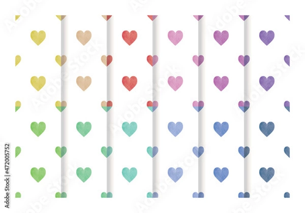 Fototapeta Collection Colorful Hearts Seamless Pattern