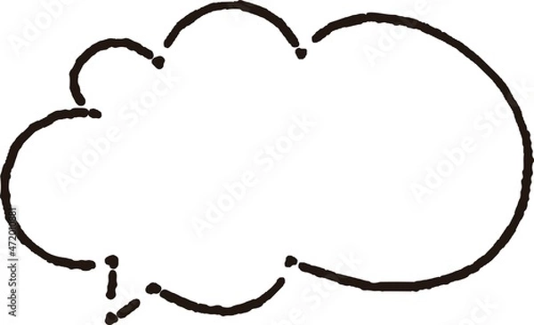 Obraz 手描き　モノクロ　シンプル　線画　吹き出し