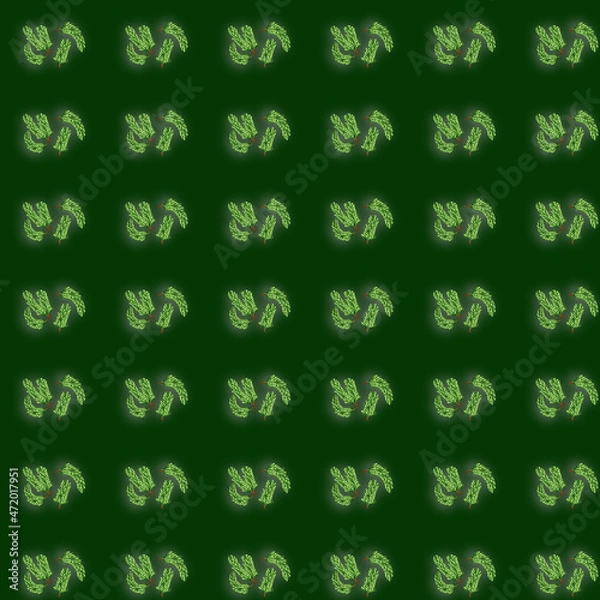 Obraz green pattern spruce branch