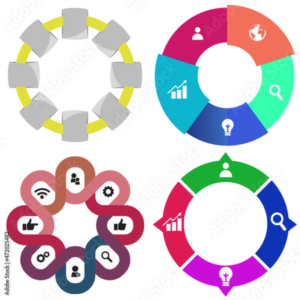 Obraz Business infographics. Set of pie chart	