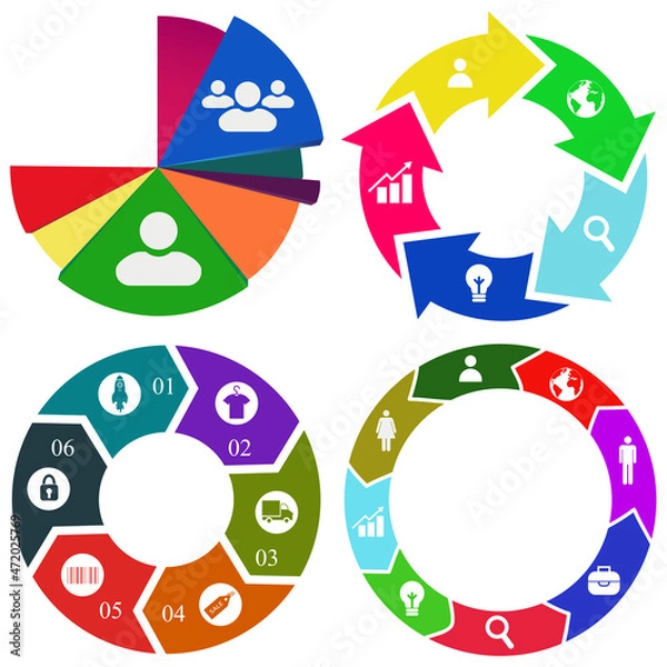 Obraz Business infographics. Set of pie chart	