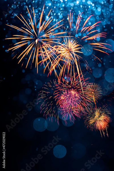 Obraz Fireworks with Abstract bokeh background