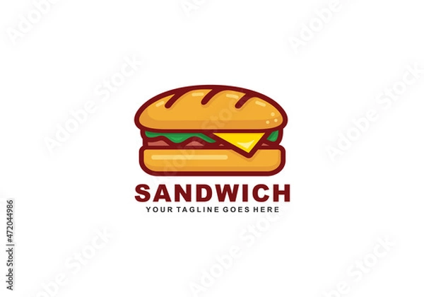 Obraz Sandwich logo design vector illustration