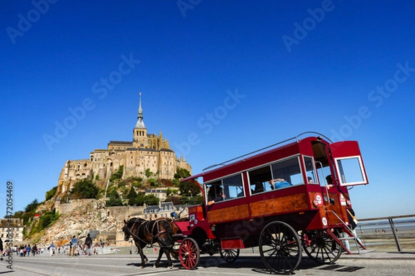Obraz モンサンミシェルと馬車